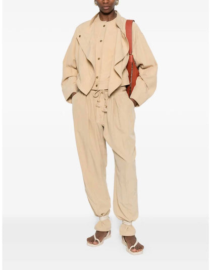 IM Falcona Wide-leg Barrel Drawstring Mid-rise Pants