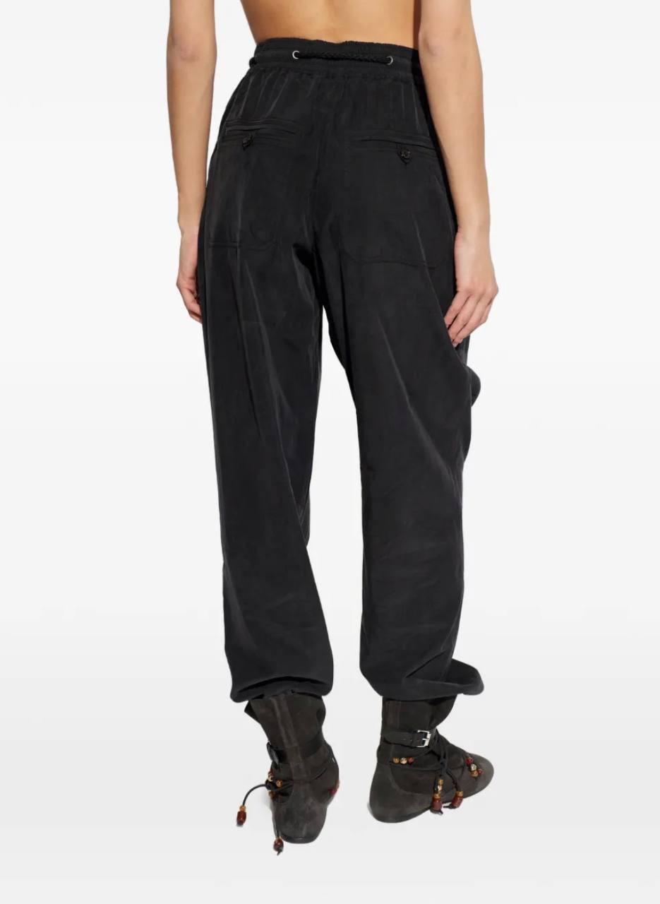 IM Falcona Wide-leg Barrel Drawstring Mid-rise Pants