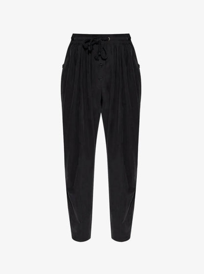 IM Falcona Wide-leg Barrel Drawstring Mid-rise Pants