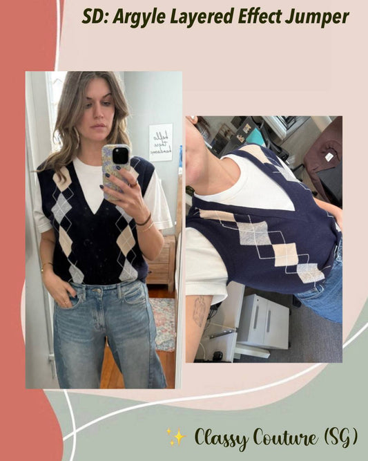 SD Eurie Argyle Layered Effect Jumper T-Shirt