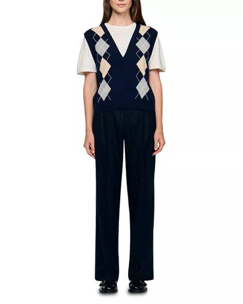 SD Eurie Argyle Layered Effect Jumper T-Shirt