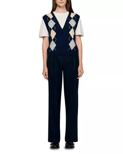 SD Eurie Argyle Layered Effect Jumper T-Shirt