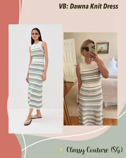 VB Dawna Sleeveless Striped Viscose-blend Knit Bodycon Midi Dress