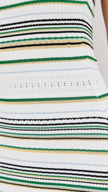 VB Dawna Sleeveless Striped Viscose-blend Knit Bodycon Midi Dress