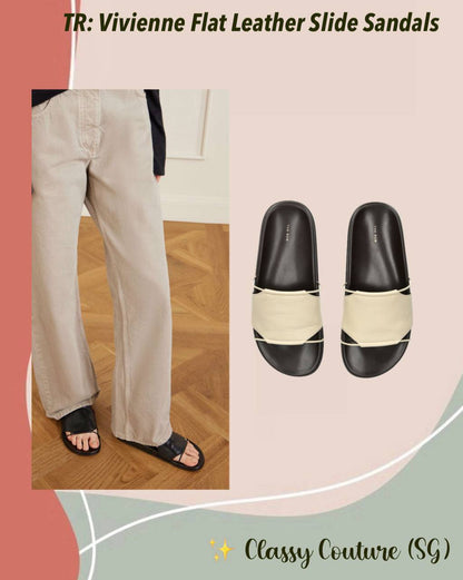 TR Vivienne Flat Leather Slide Sandals