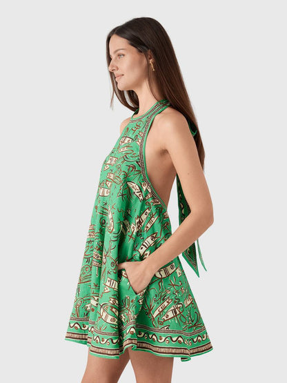 ALM Fish Sticks Linen Mini Dress