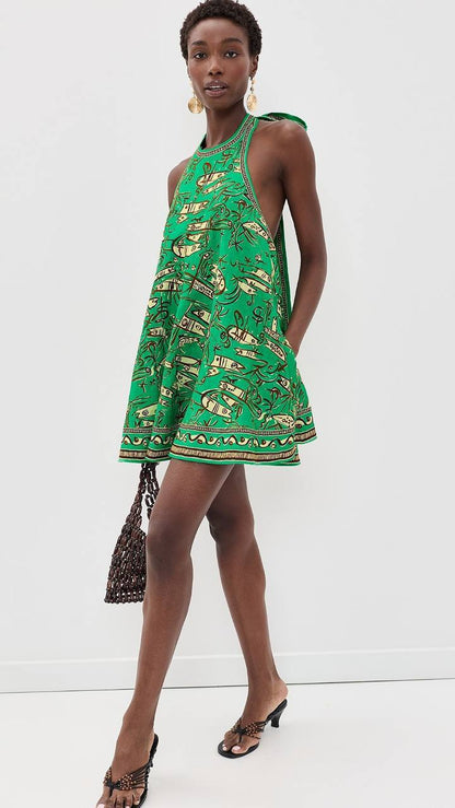 ALM Fish Sticks Linen Mini Dress