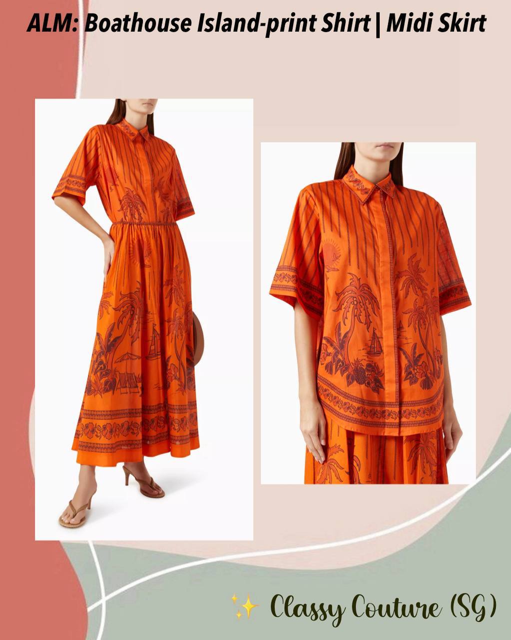 ALM Boathouse Island-print Shirt & Skirt