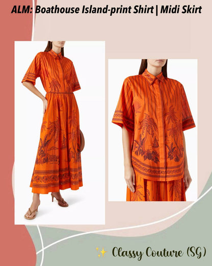 ALM Boathouse Island-print Shirt & Skirt