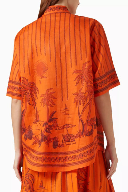 ALM Boathouse Island-print Shirt & Skirt