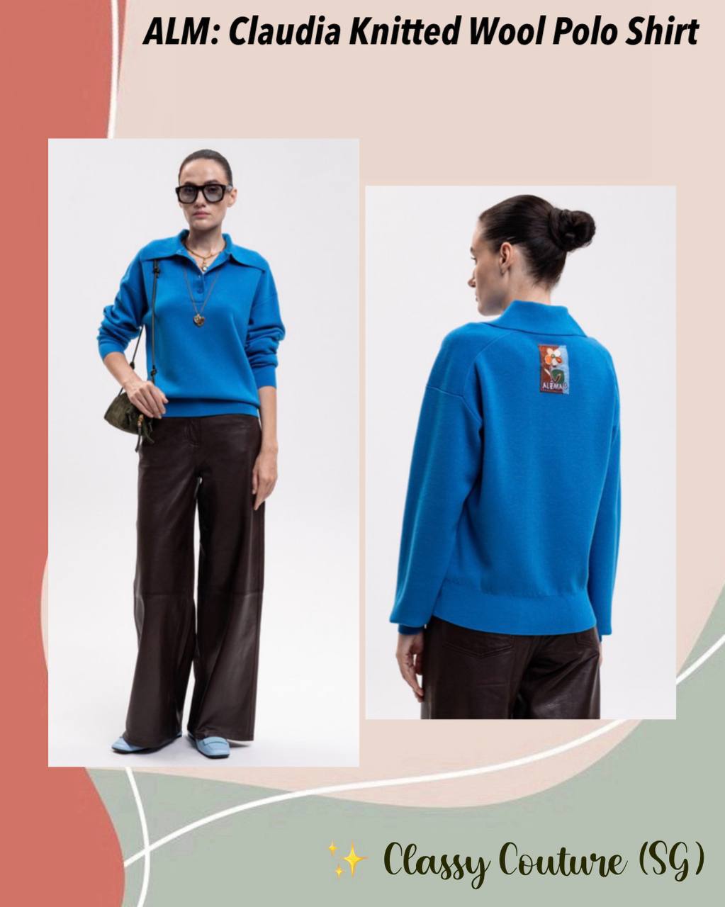 ALM Claudia Knitted Wool Polo Shirt