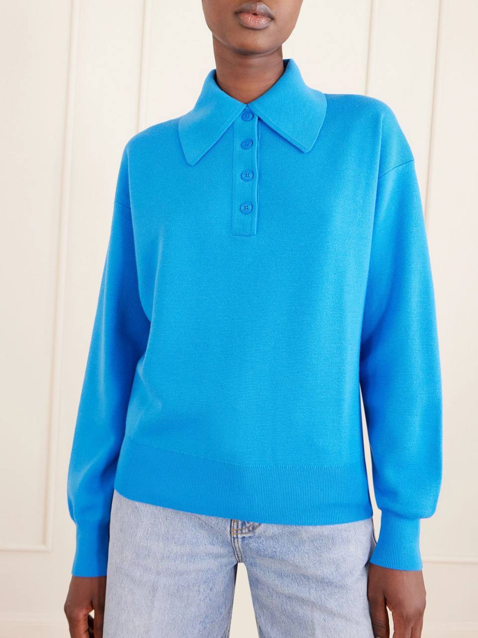 ALM Claudia Knitted Wool Polo Shirt