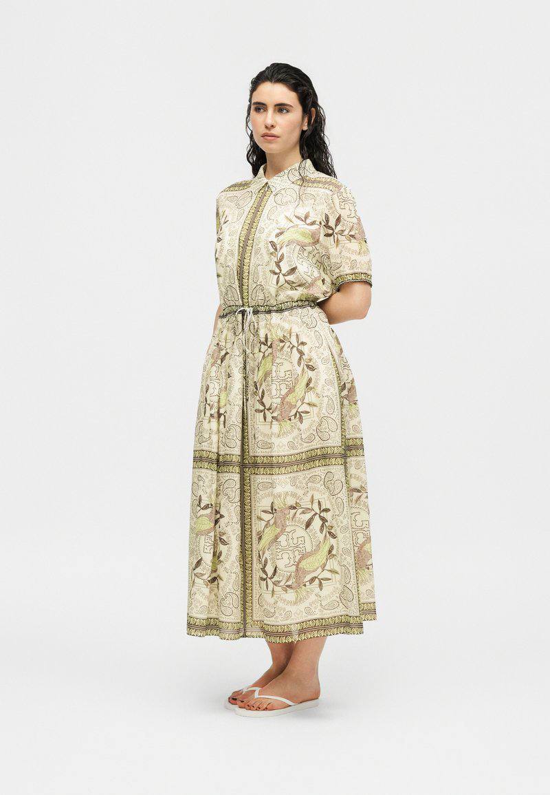 TB Silk-Cotton Printed Midi Dress Shirtdress