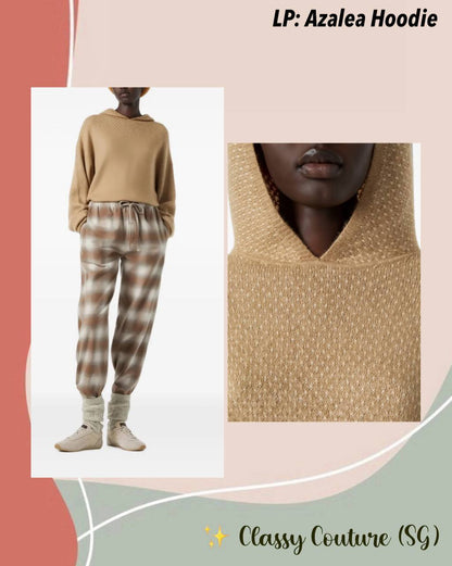 LP Azalea Light Brown Honey Dot Silk-Cashmere Hoodie Sweater