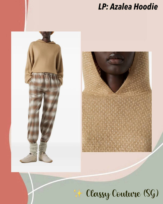LP Azalea Light Brown Honey Dot Silk-Cashmere Hoodie Sweater