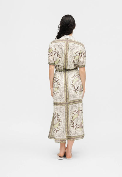 TB Silk-Cotton Printed Midi Dress Shirtdress