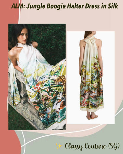 ALM Jungle Boogie Halter Dress in Silk