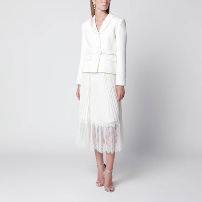 SP Cream Bouclé Shawl Collared Midi Dress