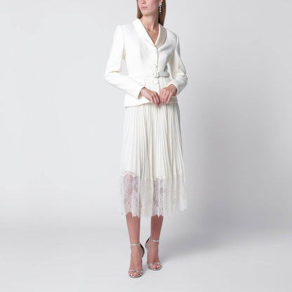 SP Cream Bouclé Shawl Collared Midi Dress