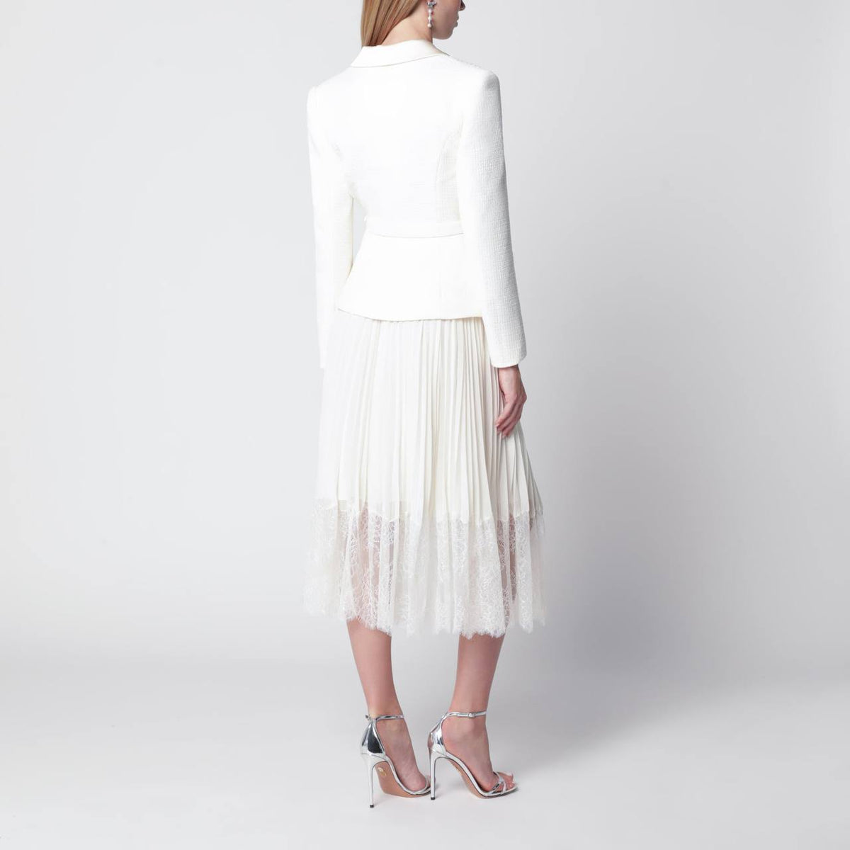 SP Cream Bouclé Shawl Collared Midi Dress