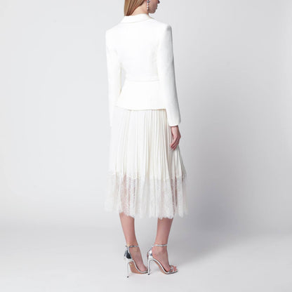 SP Cream Bouclé Shawl Collared Midi Dress