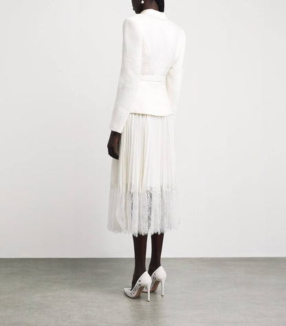 SP Cream Bouclé Shawl Collared Midi Dress