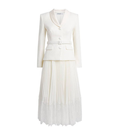 SP Cream Bouclé Shawl Collared Midi Dress