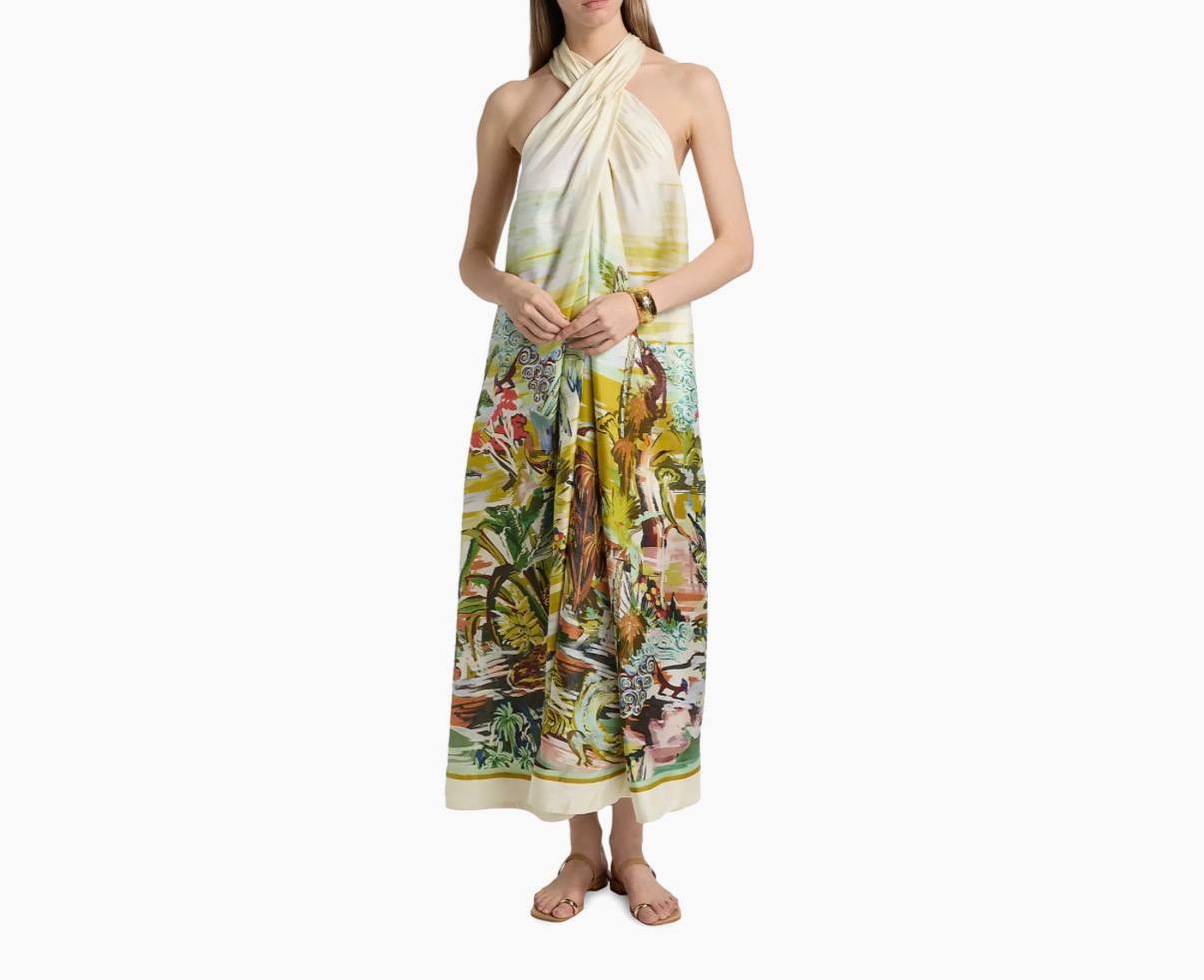 ALM Jungle Boogie Halter Dress in Silk