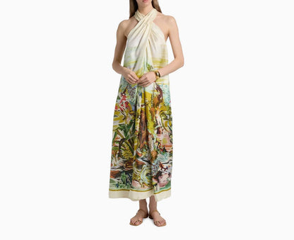 ALM Jungle Boogie Halter Dress in Silk