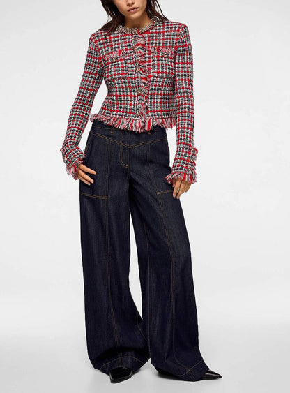 SP Wide Leg Contrast Stitch Jeans