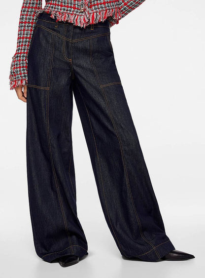 SP Wide Leg Contrast Stitch Jeans