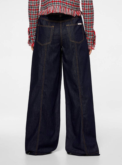 SP Wide Leg Contrast Stitch Jeans