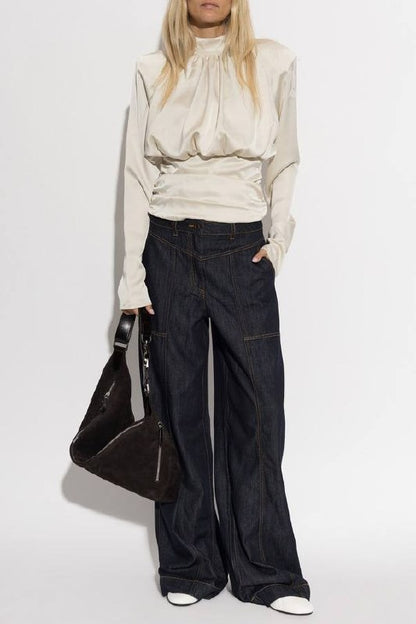 SP Wide Leg Contrast Stitch Jeans