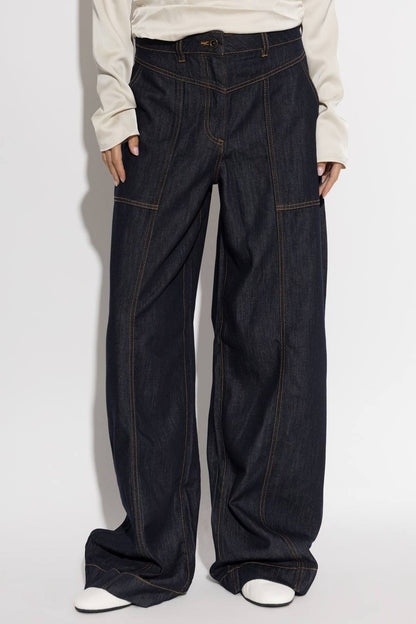 SP Wide Leg Contrast Stitch Jeans