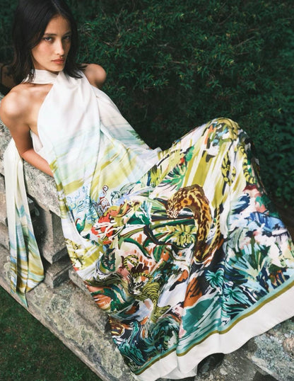 ALM Jungle Boogie Halter Dress in Silk