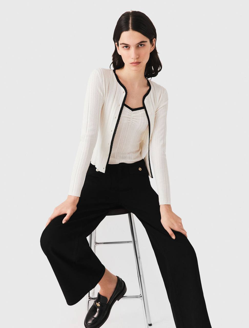 Milory Cardigan & Cami Top Cotton-blend Pointelle Knit Twinset