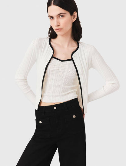 Milory Cardigan & Cami Top Cotton-blend Pointelle Knit Twinset