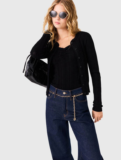 Milory Cardigan & Cami Top Cotton-blend Pointelle Knit Twinset