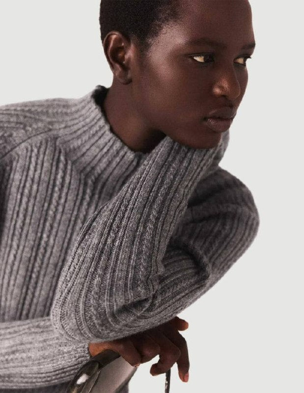 Grey Ritorsa 2 in 1 Layered Wool-blend Sweater Mini Dress