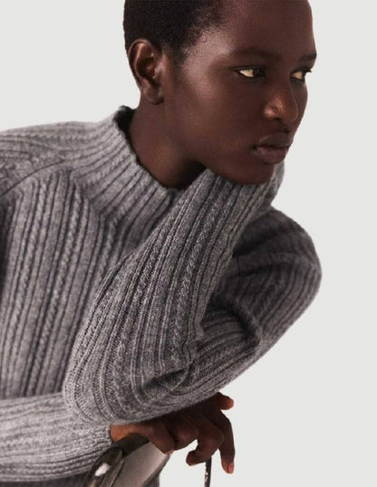 Grey Ritorsa 2 in 1 Layered Wool-blend Sweater Mini Dress