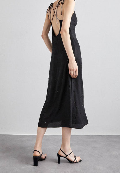 Praline Ruched Rhinestone Dress
