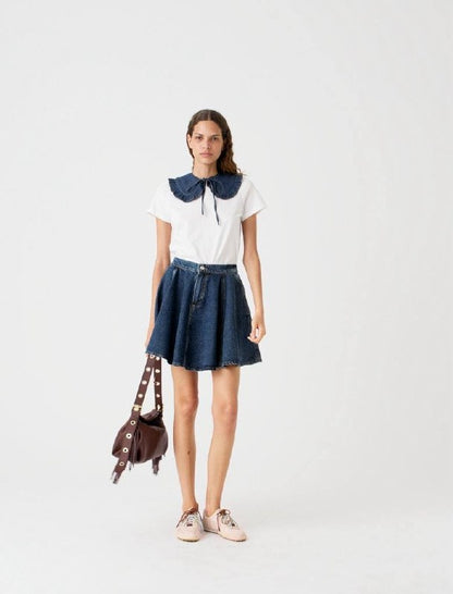 MJ T-Shirt With Denim Collar