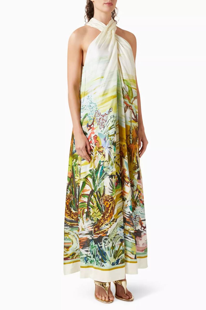 ALM Jungle Boogie Halter Dress in Silk