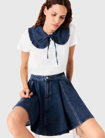 MJ T-Shirt With Denim Collar