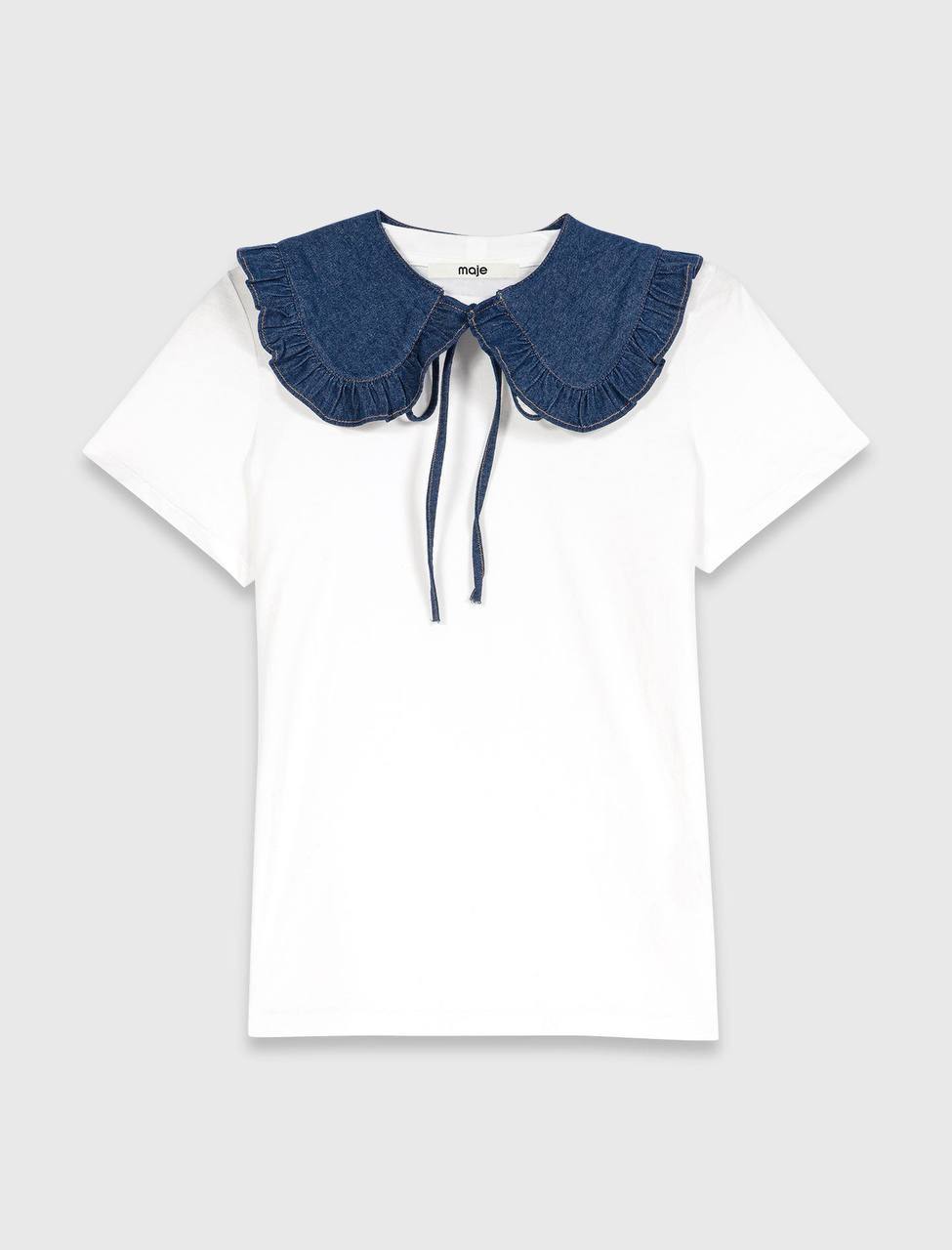 MJ T-Shirt With Denim Collar