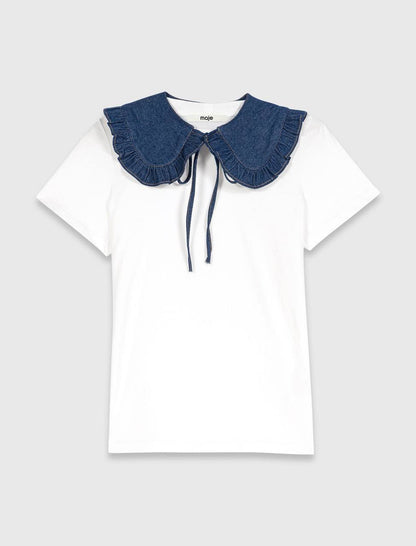 MJ T-Shirt With Denim Collar