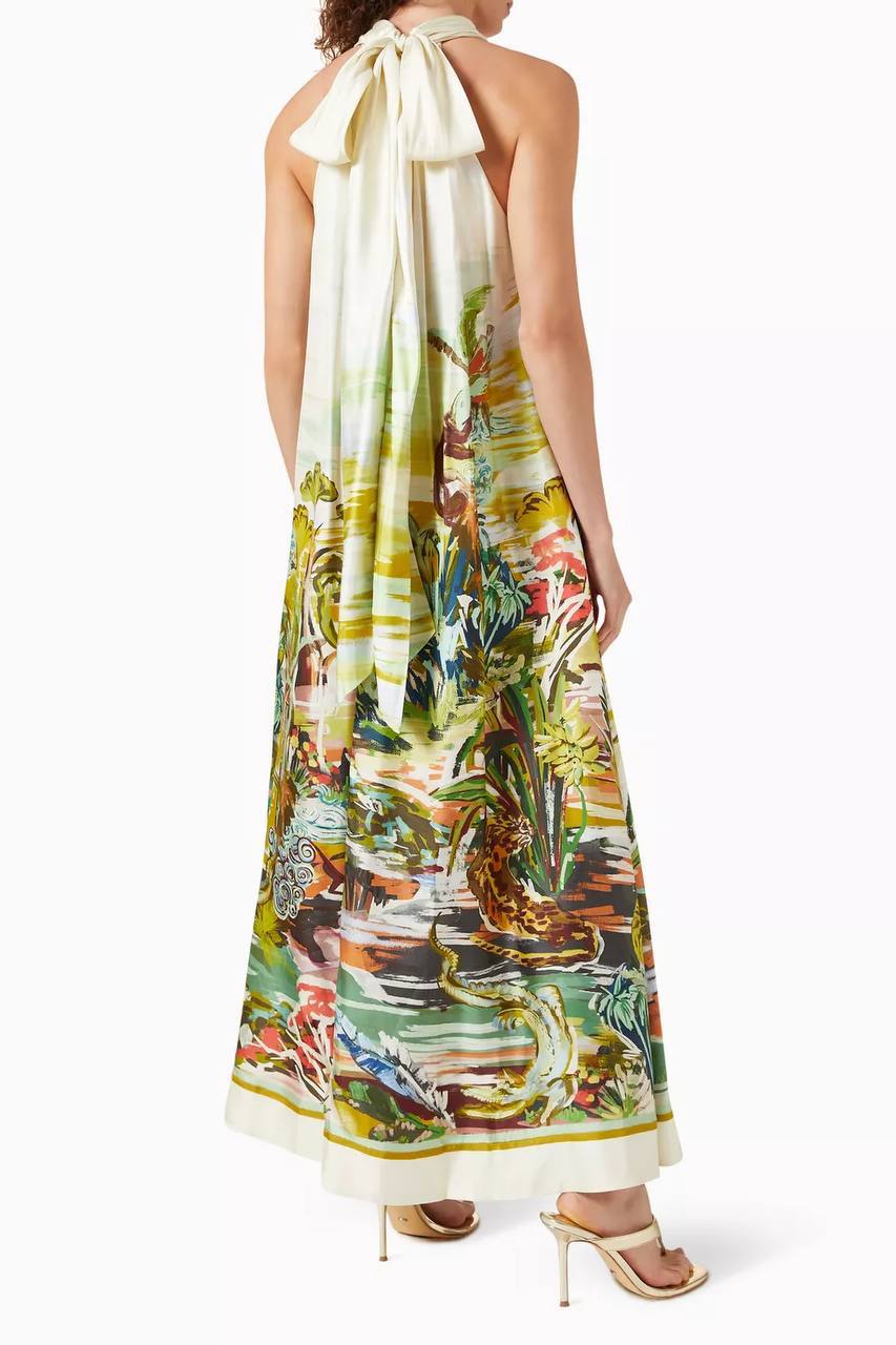 ALM Jungle Boogie Halter Dress in Silk
