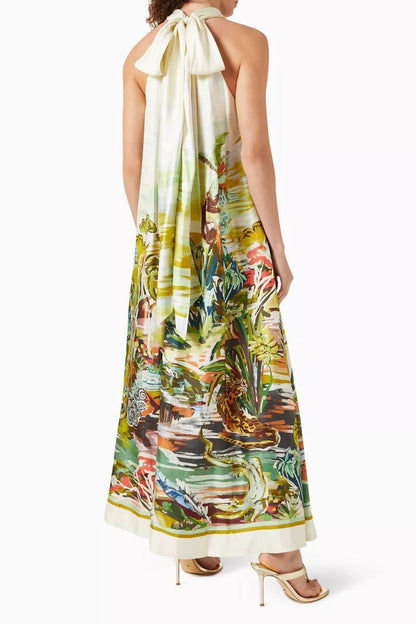 ALM Jungle Boogie Halter Dress in Silk
