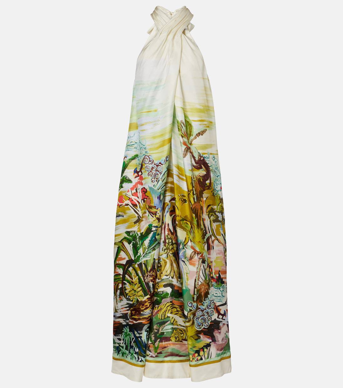 ALM Jungle Boogie Halter Dress in Silk