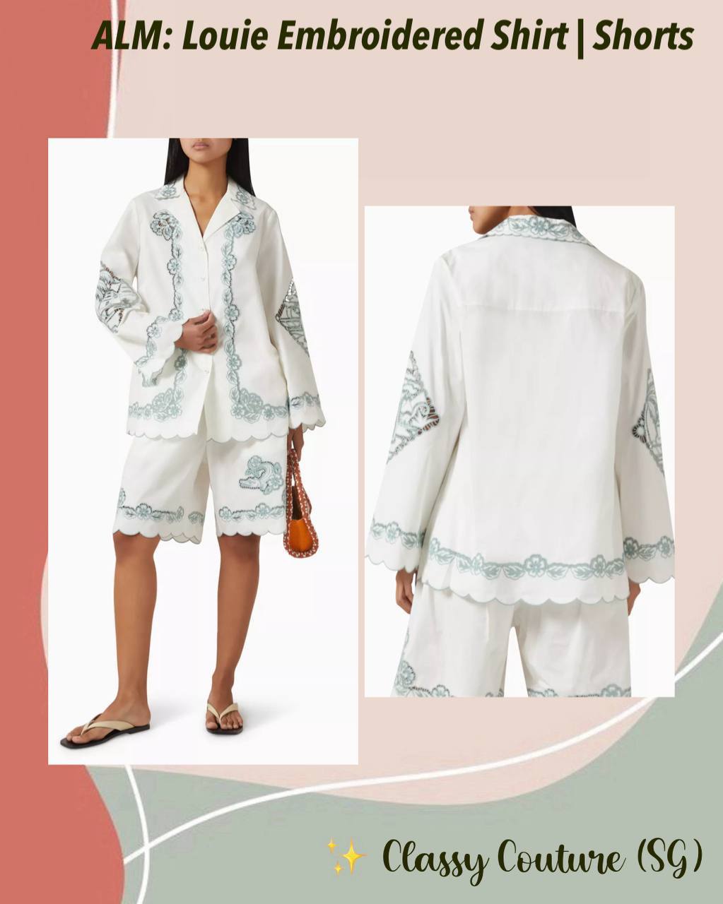 ALM Louie Embroidered Shirt Shorts